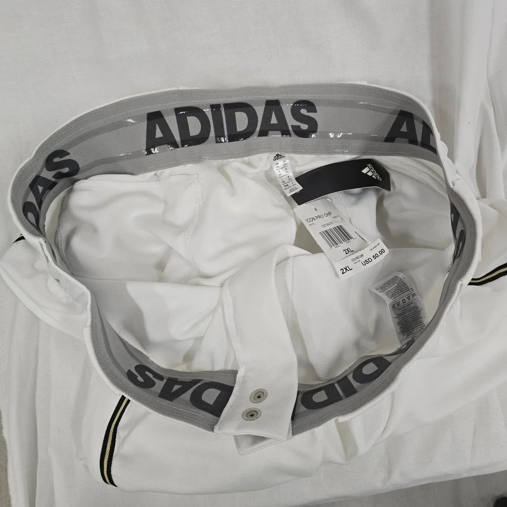 Adidas‎ Icon Pro OHP Baseball Pants Mens 2XL White Black Side Piping New CG2279